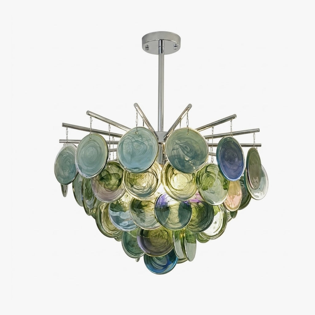 Murano Art Glass Disc Chandelier