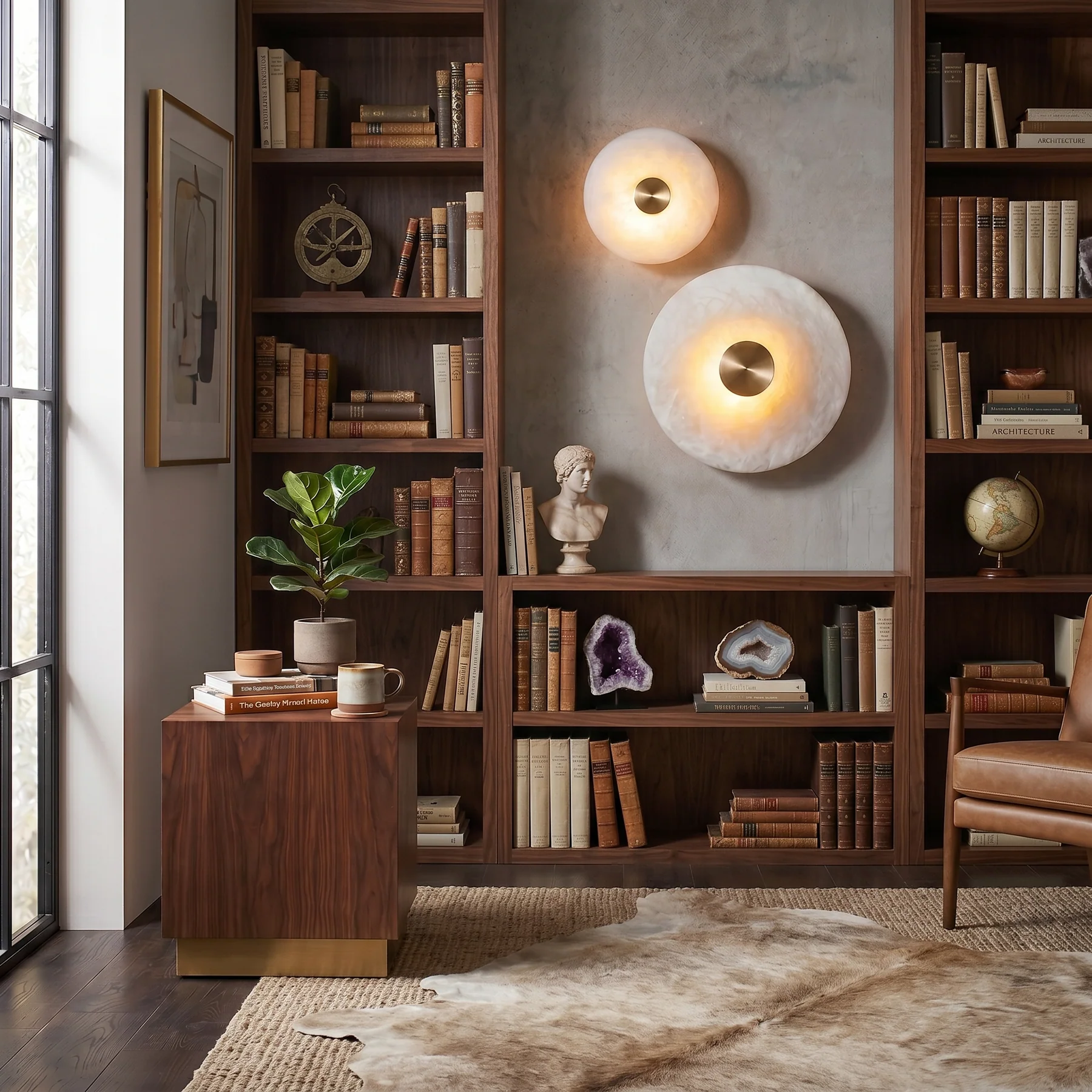Disc Alabaster Wall Light