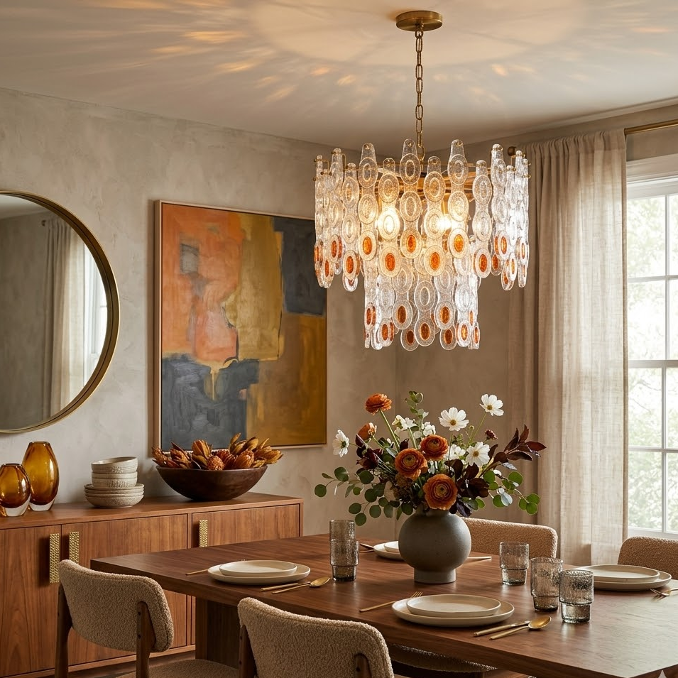 Geometric Link Tiered Chandelier