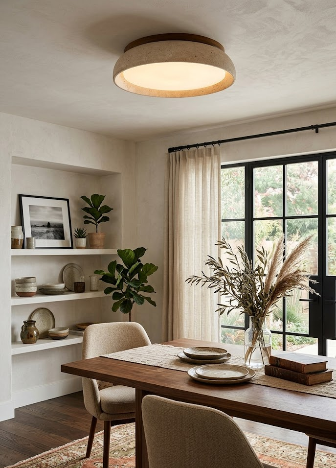 Alora Travertine Ceiling Light
