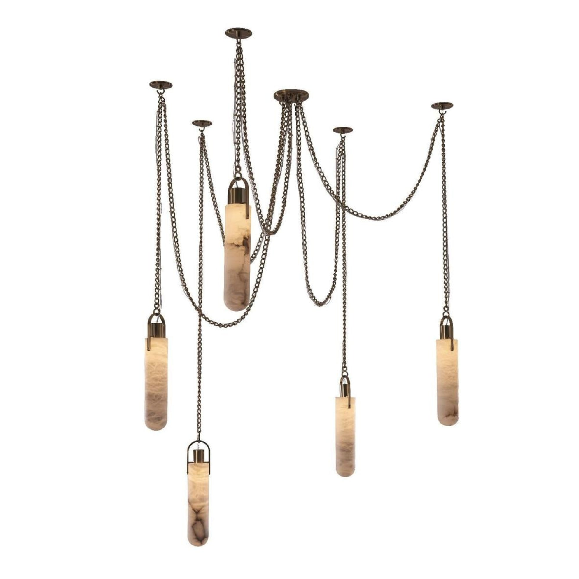 Alabaster Swag Chain Chandelier