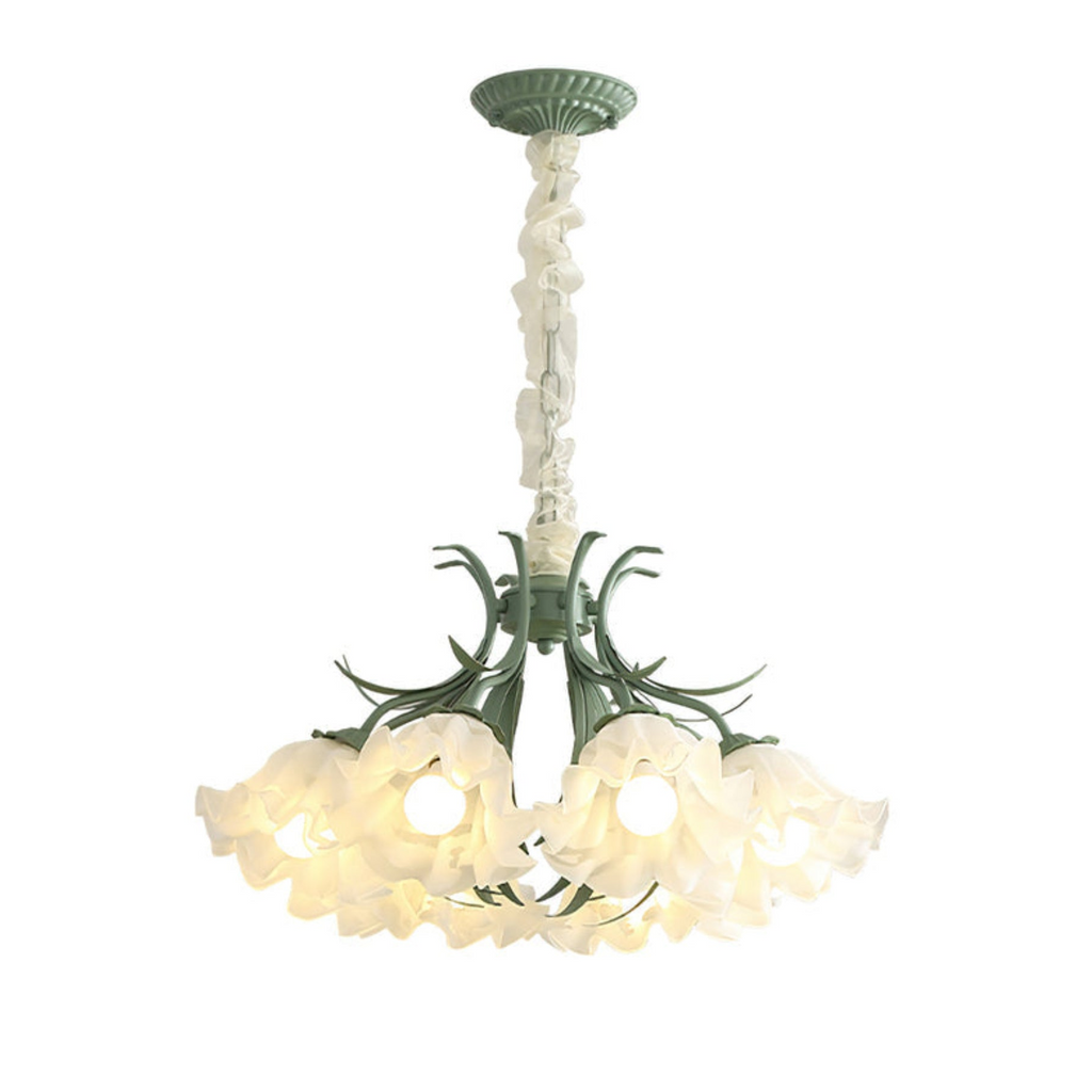 Floral Scalloped Metal Chandelier