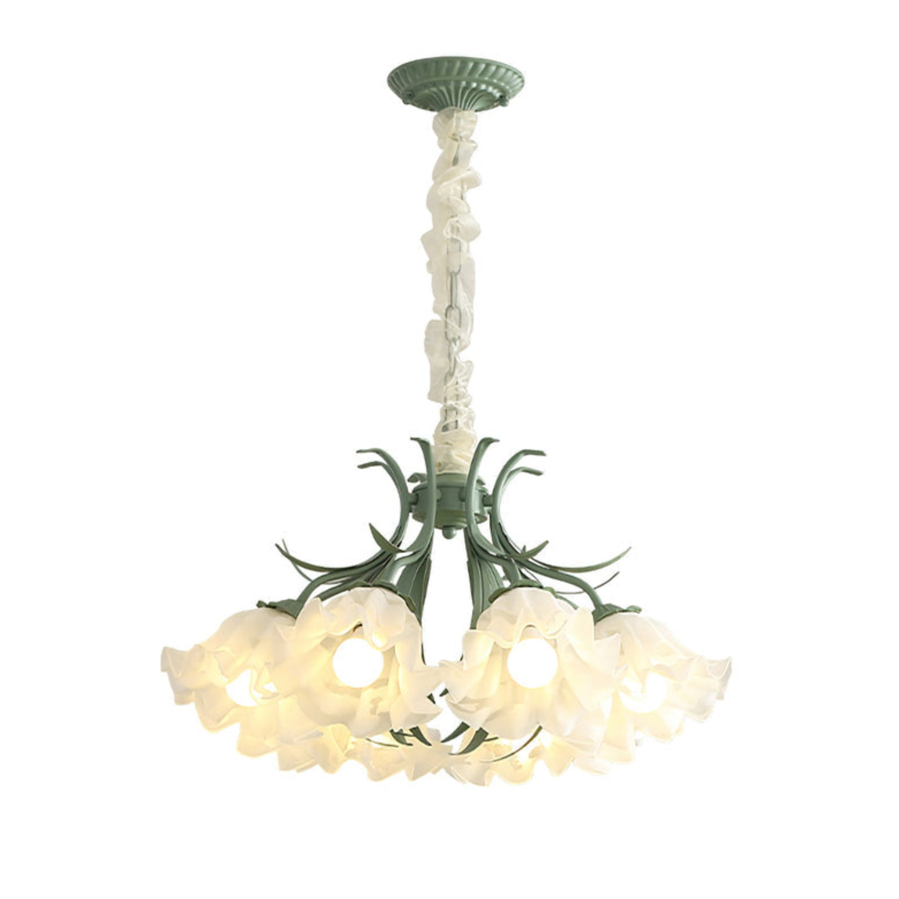 Floral Scalloped Metal Chandelier