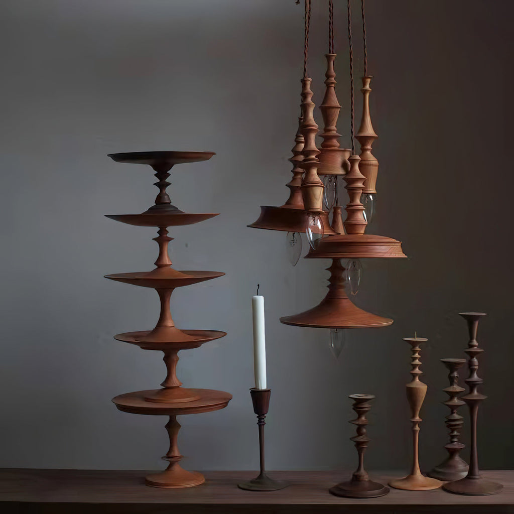 Walnut Spindle Pendant lamp