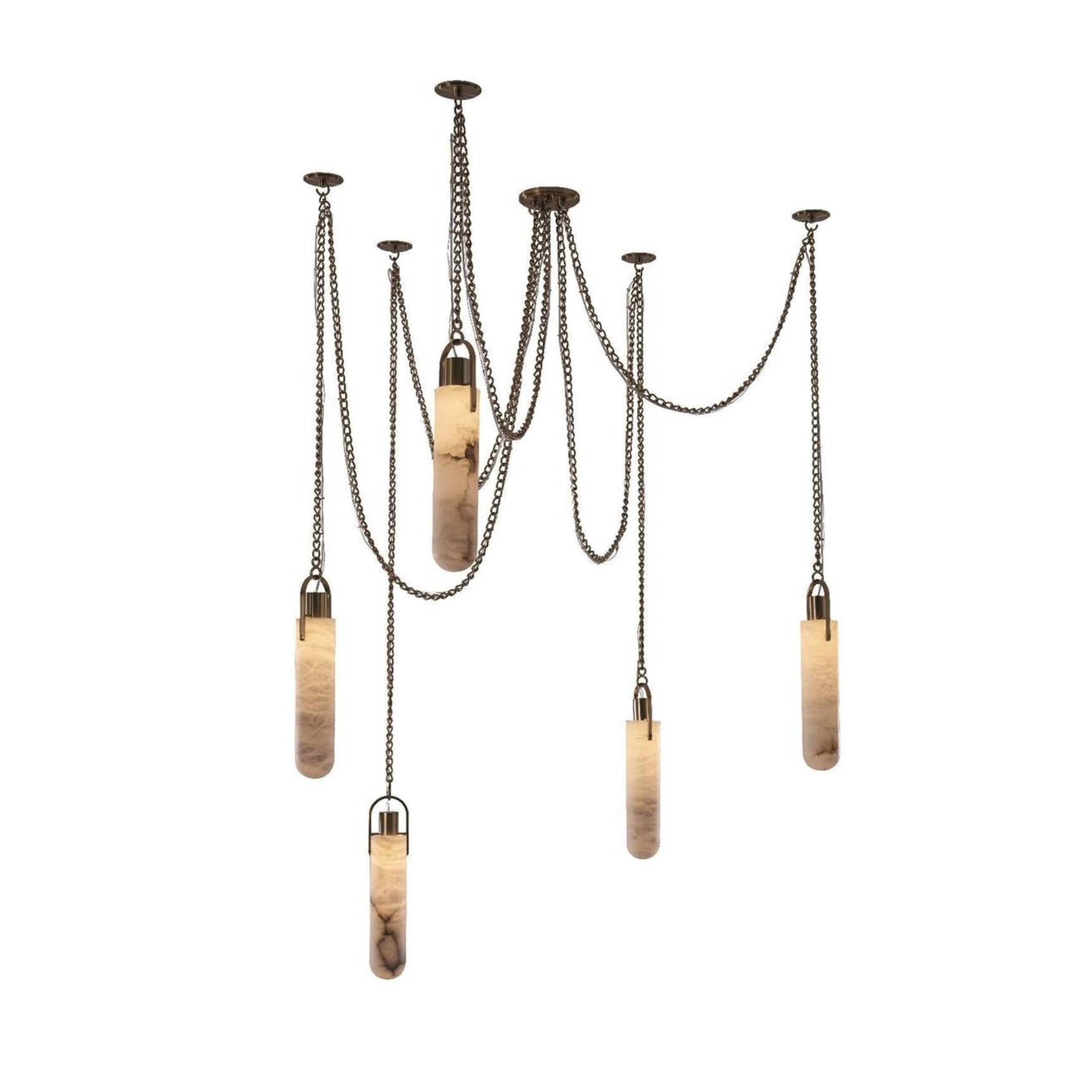 Alabaster Swag Chain Chandelier