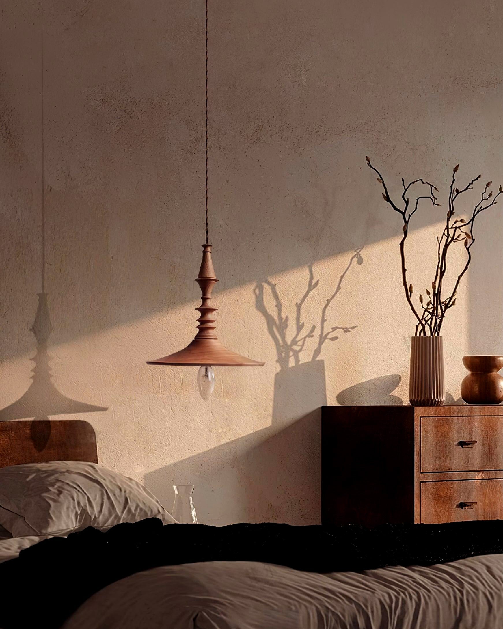 Walnut Spindle Pendant lamp