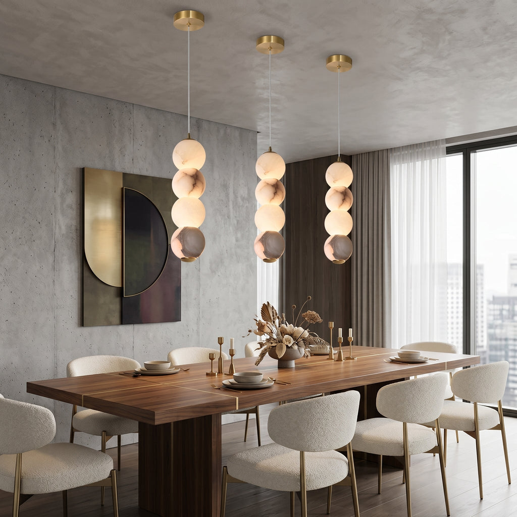 Alabaster  Orb Pendant Light