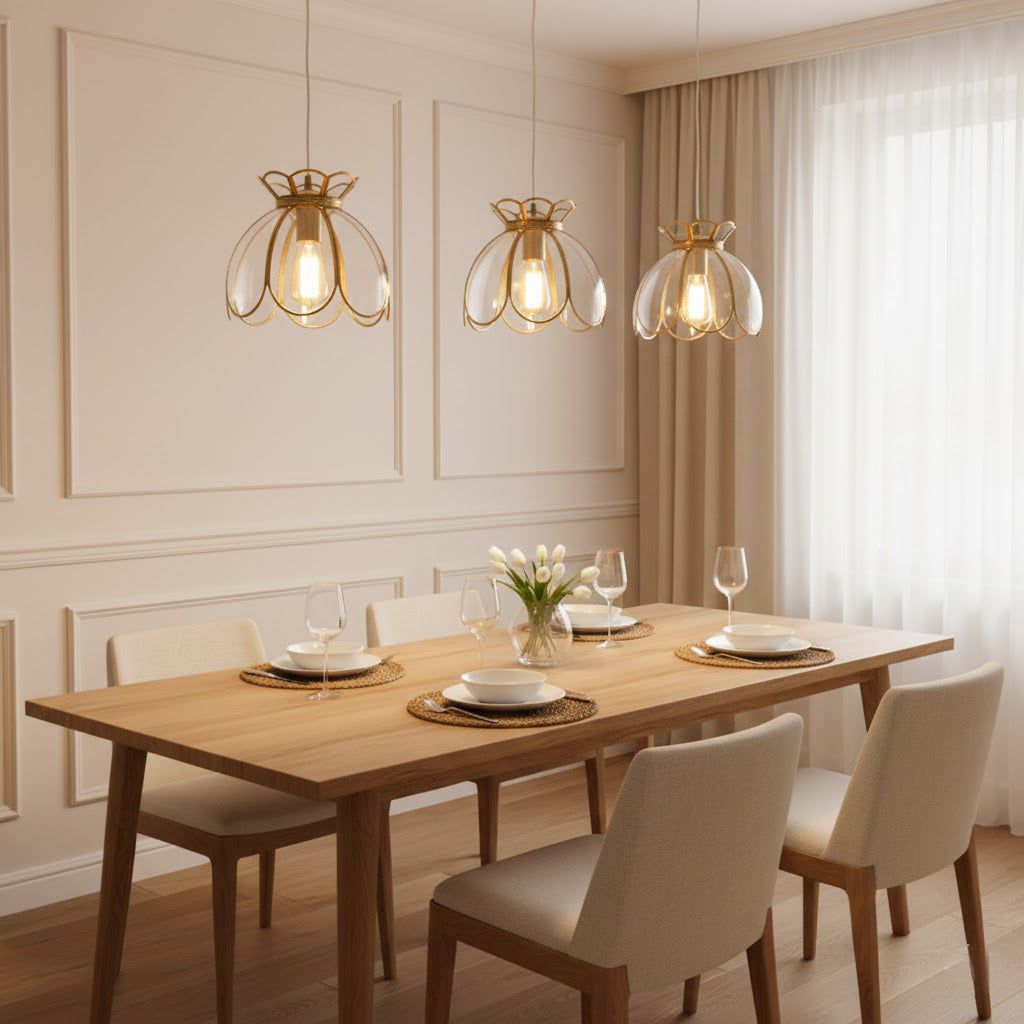 Glass Lotus Pendant Light
