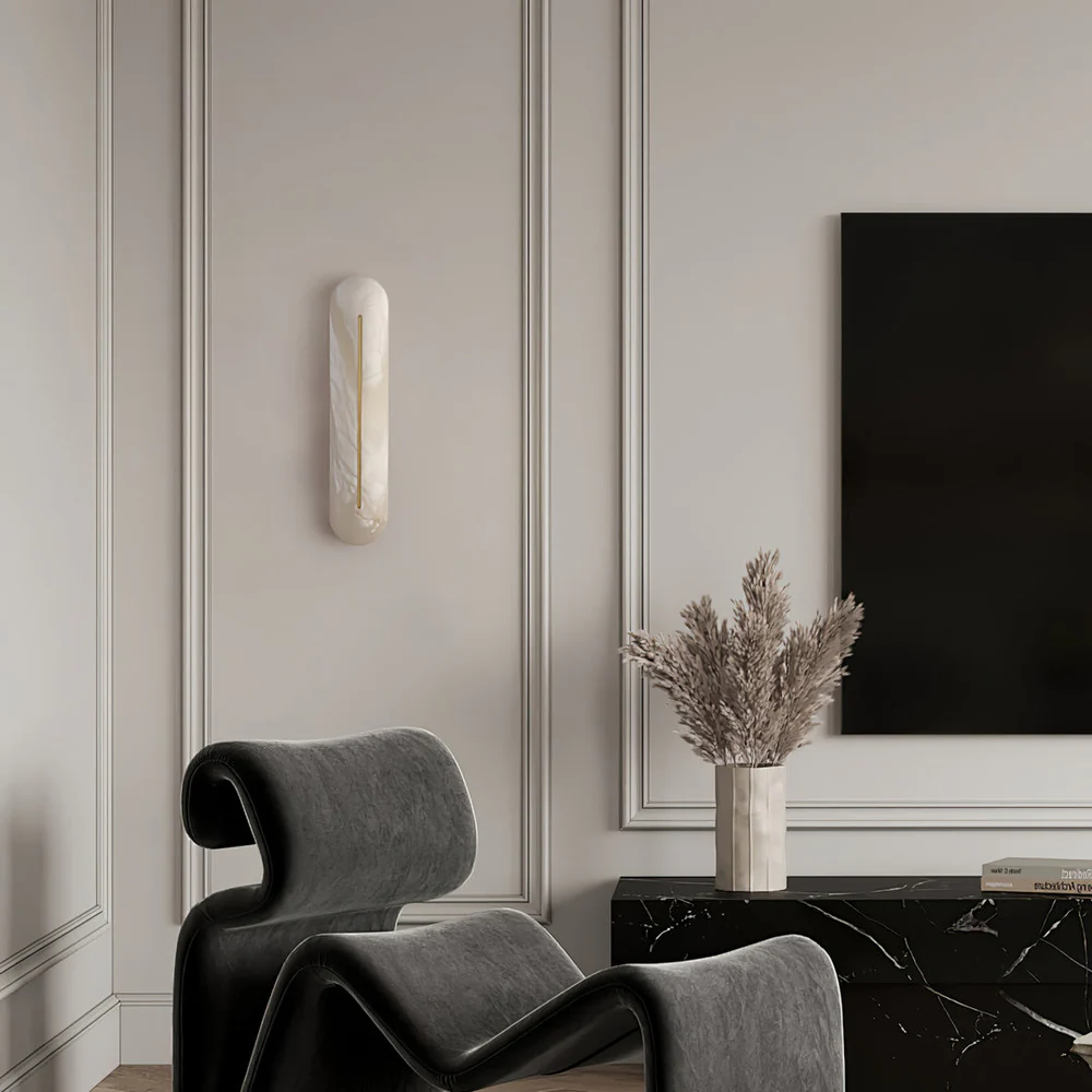 Alabaster Vertical Wall Sconce