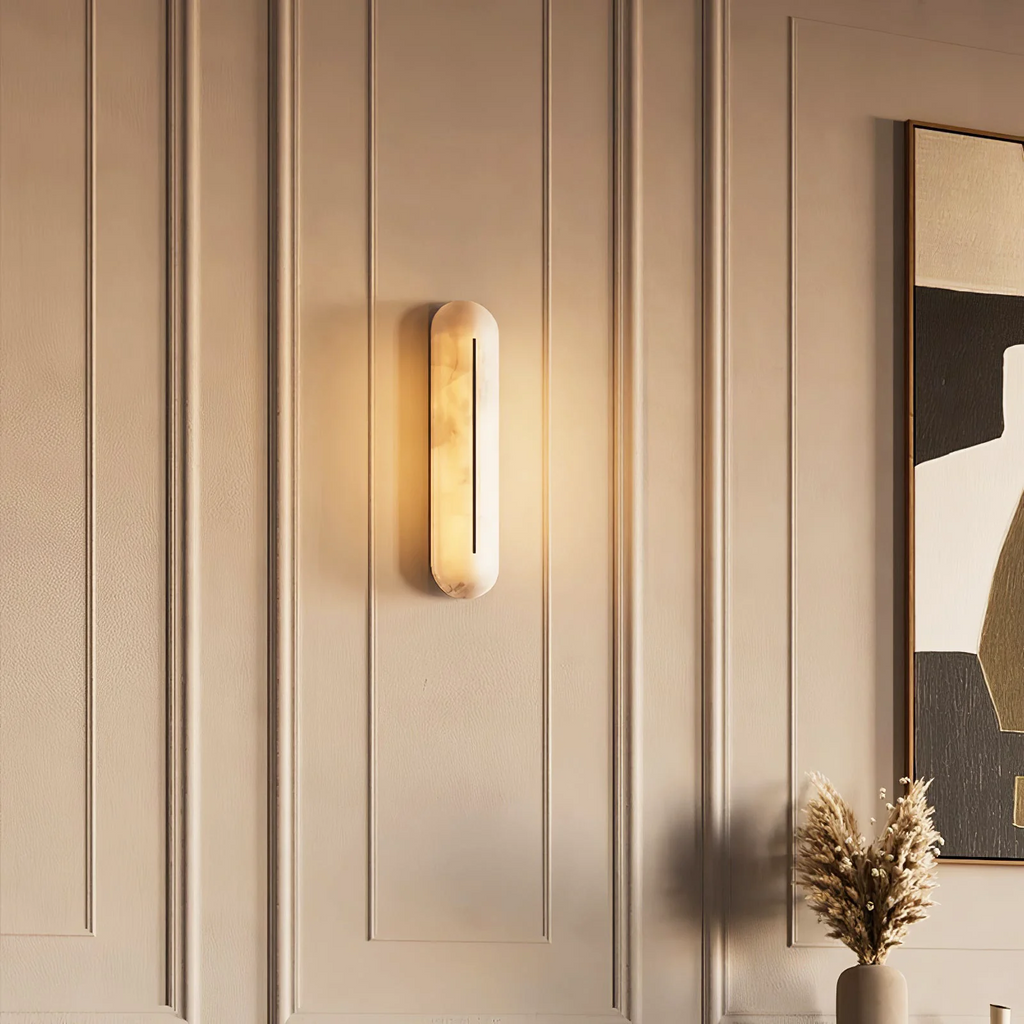 Alabaster Vertical Wall Sconce