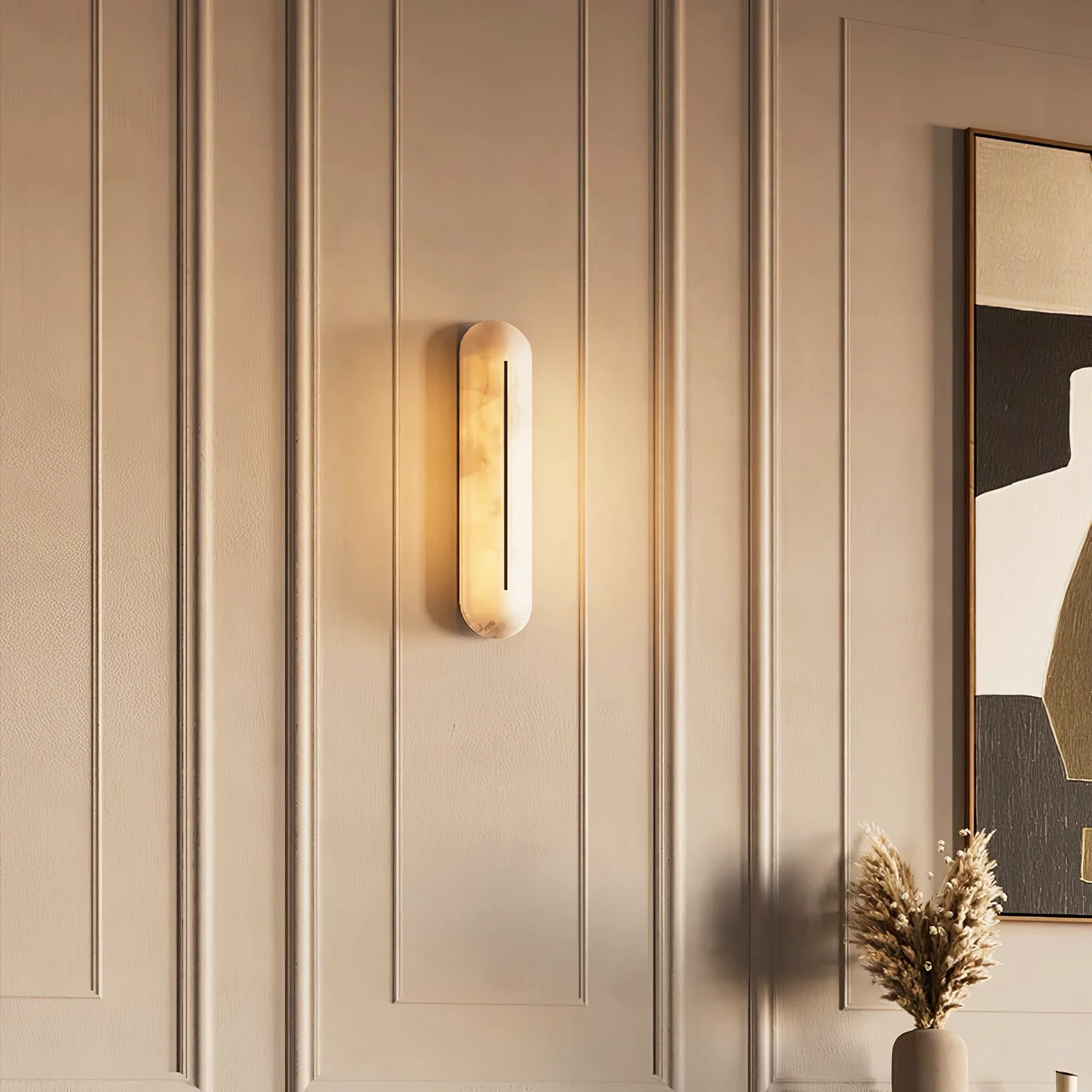 Alabaster Vertical Wall Sconce