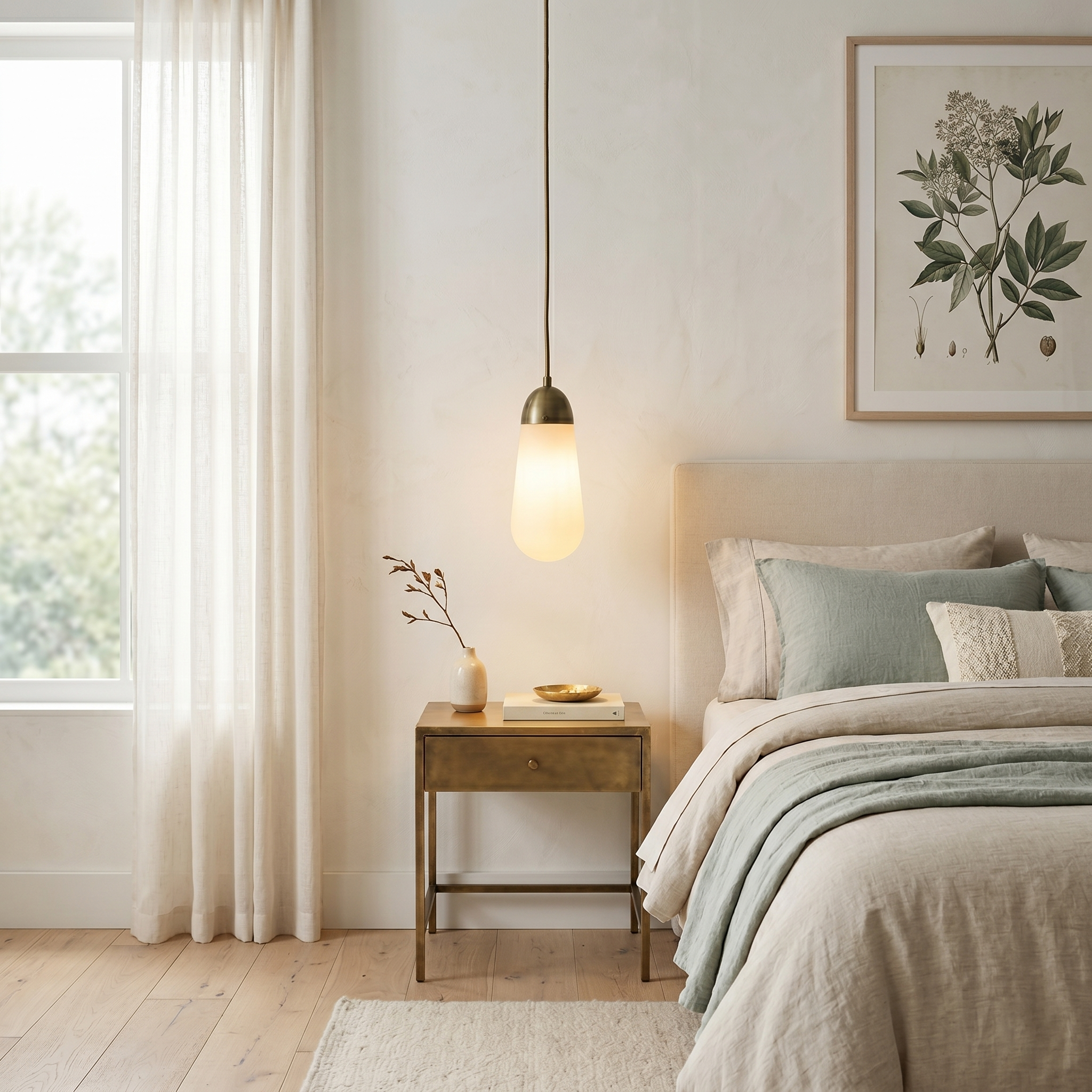 Brass  Teardrop Pendant Light