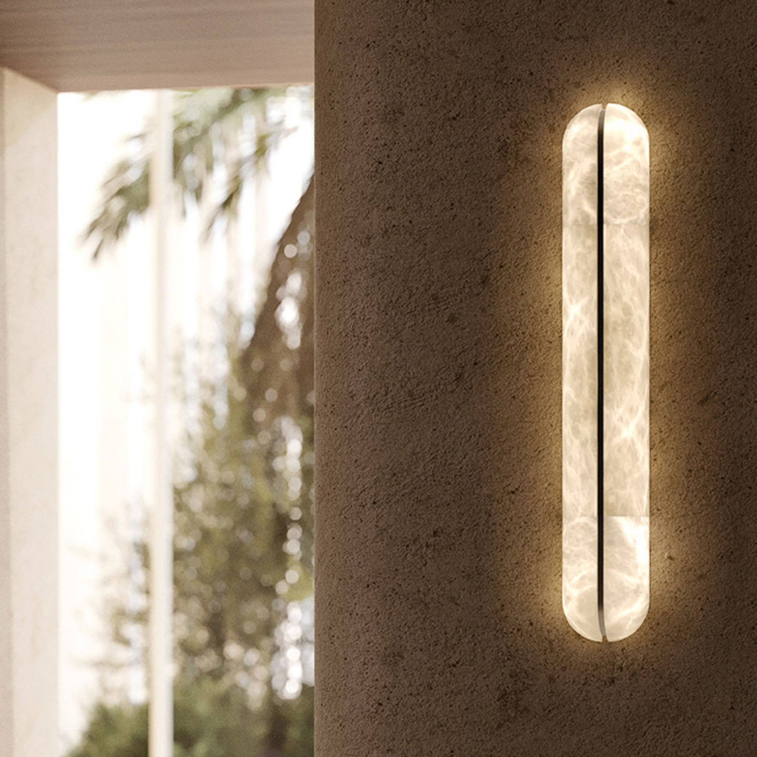 Alabaster Vertical Wall Sconce