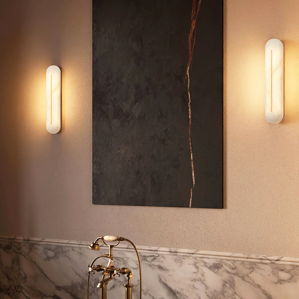 Alabaster Vertical Wall Sconce