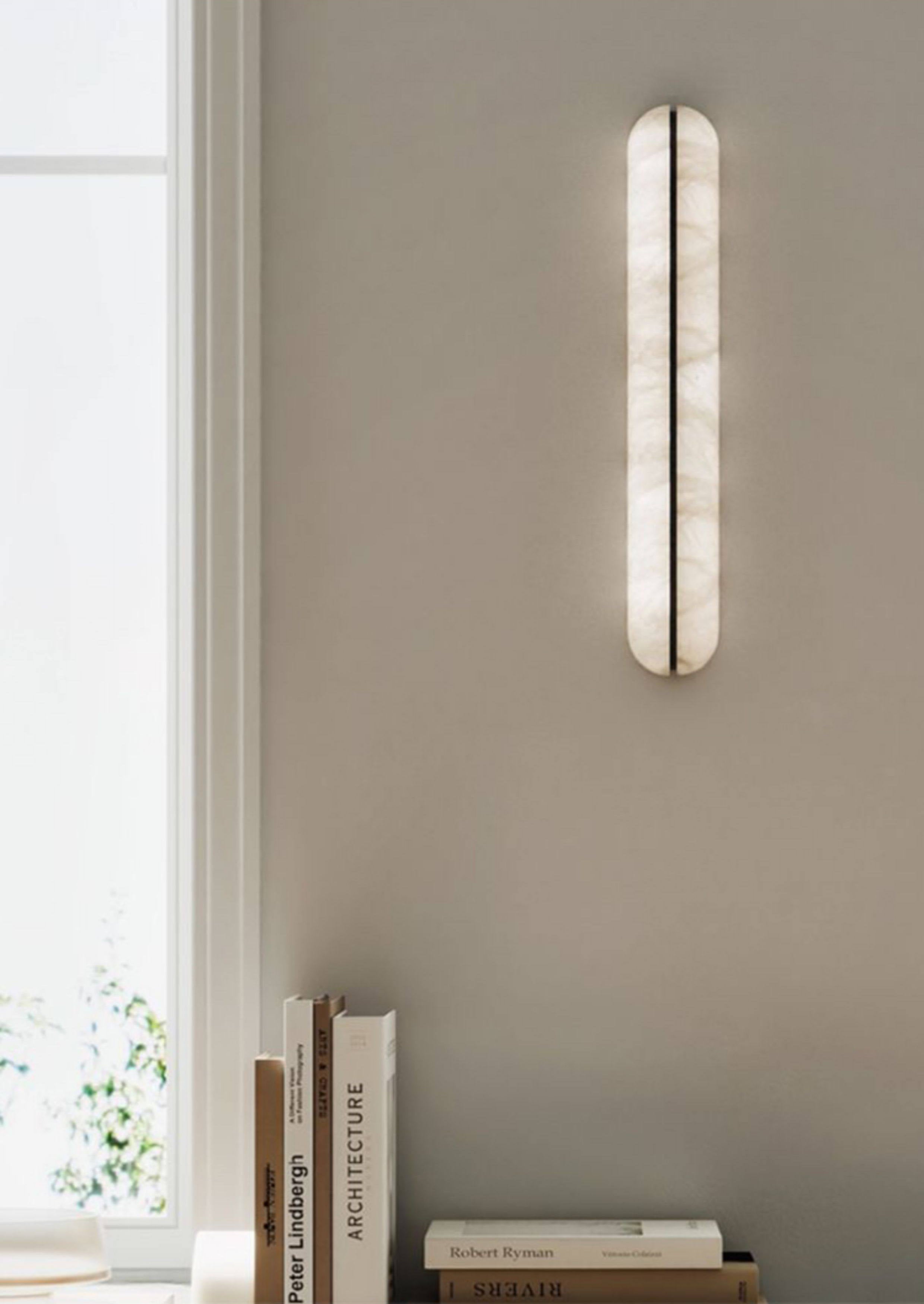 Alabaster Vertical Wall Sconce