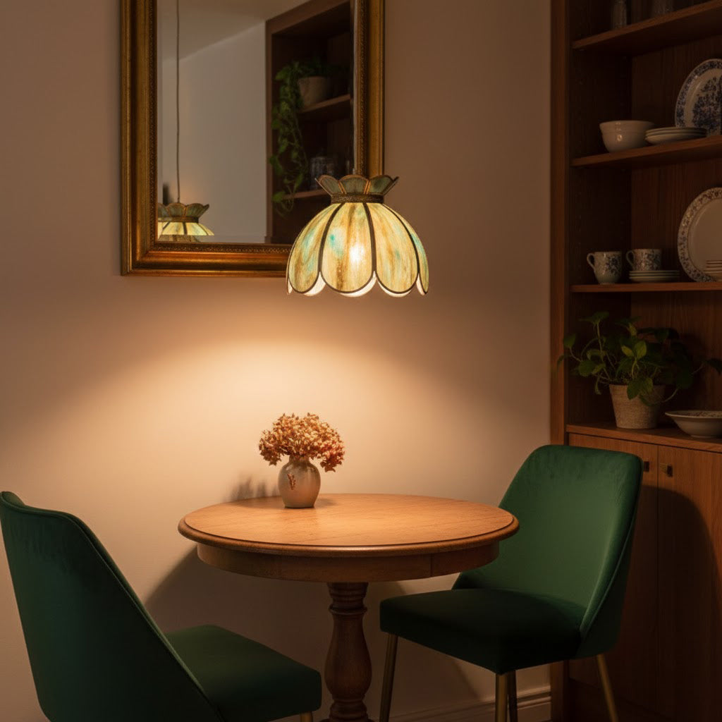 Glass Lotus Pendant Light