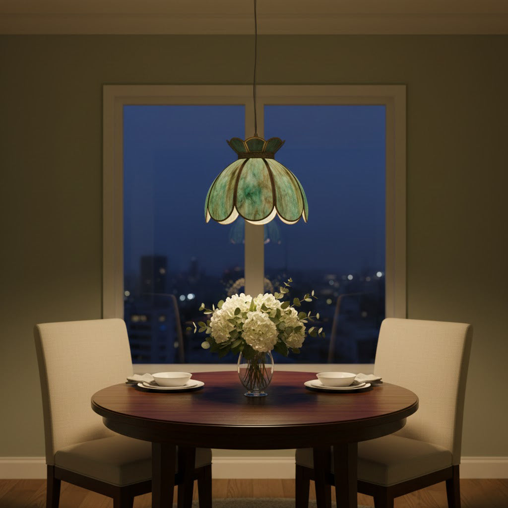 Glass Lotus Pendant Light