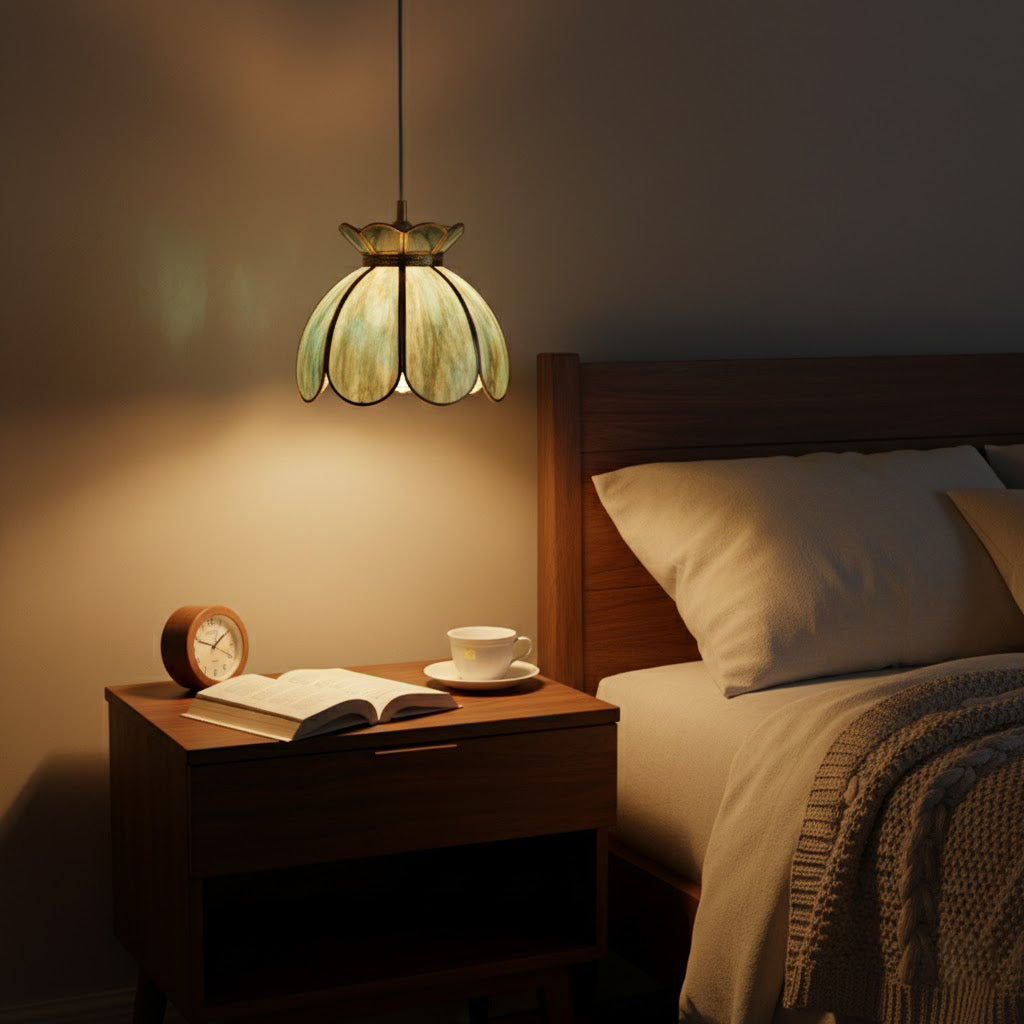 Glass Lotus Pendant Light