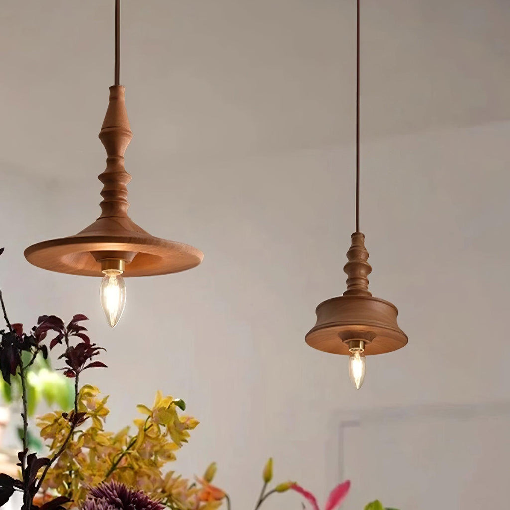 Walnut Spindle Pendant lamp