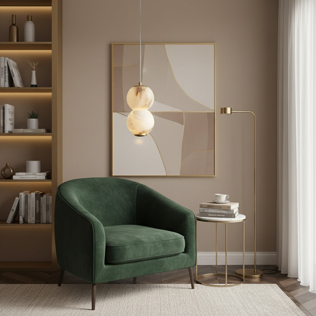 Alabaster  Orb Pendant Light