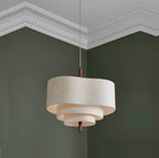 Fabric Wood Swag Pendant lamp