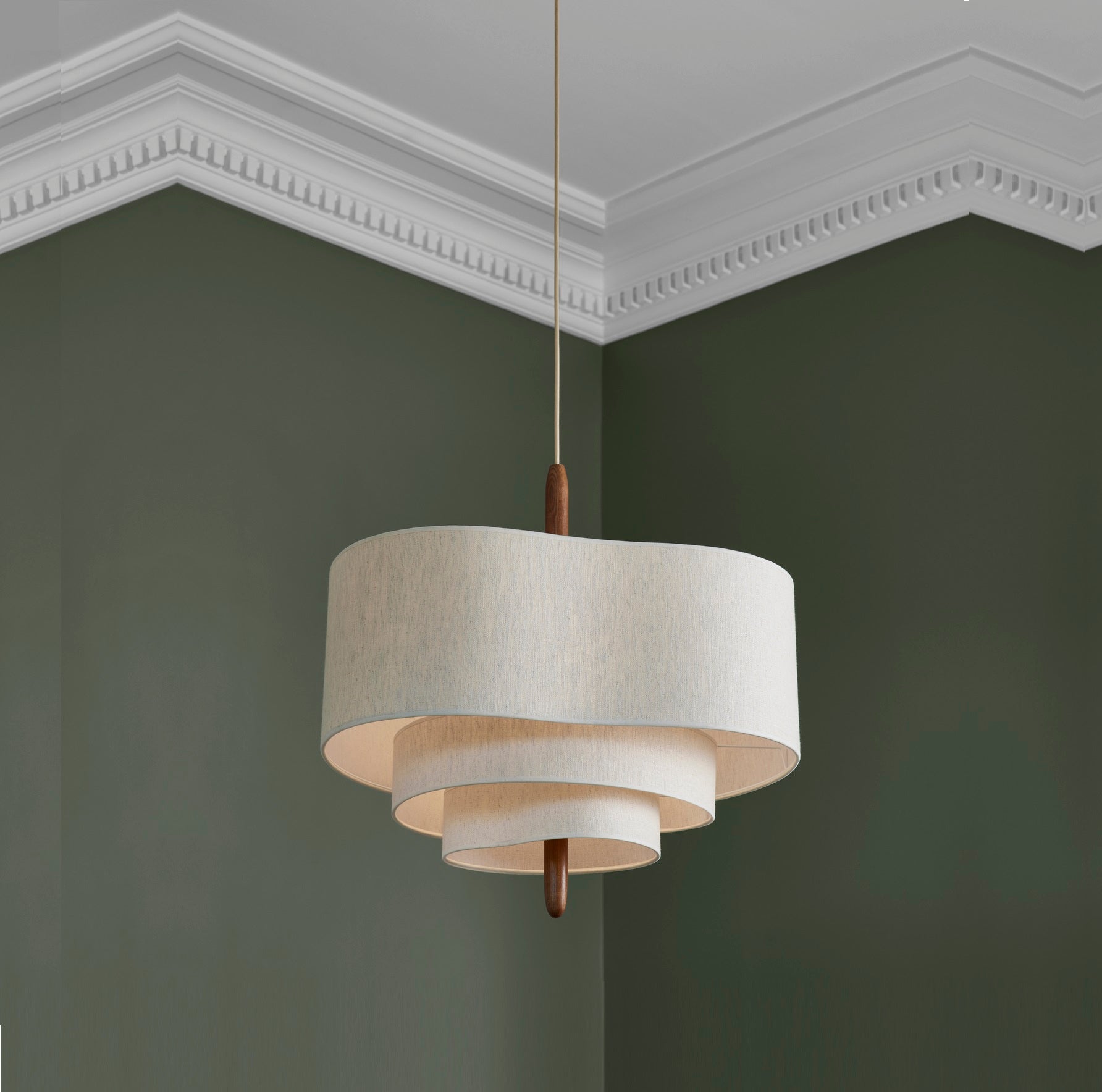 Fabric Wood Swag Pendant lamp