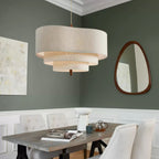 Fabric Wood Swag Pendant lamp