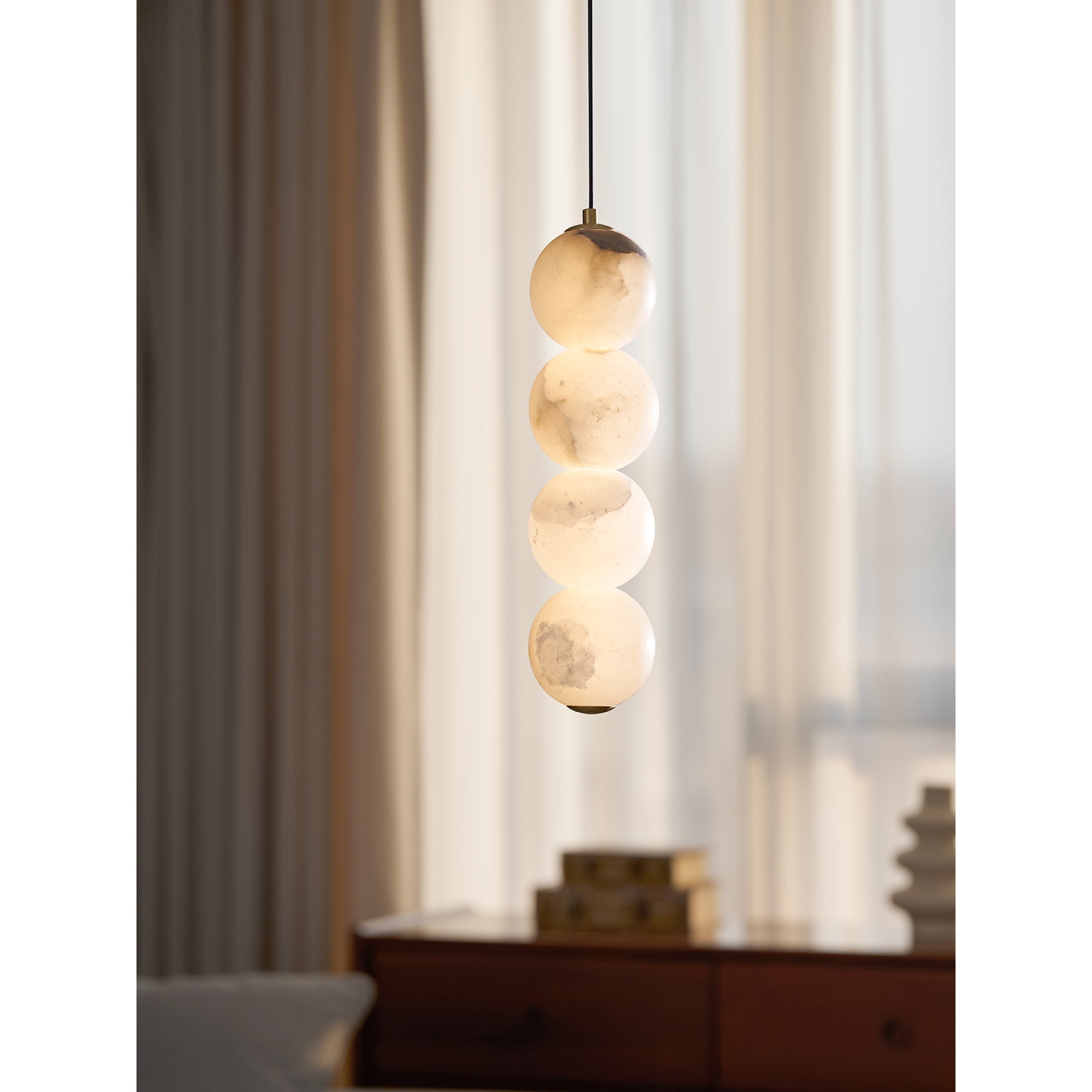 Alabaster  Orb Pendant Light