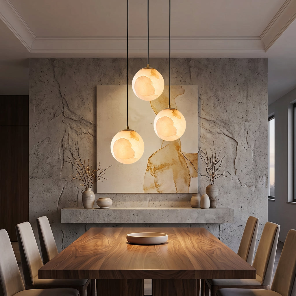 Alabaster Globe Pendant Light