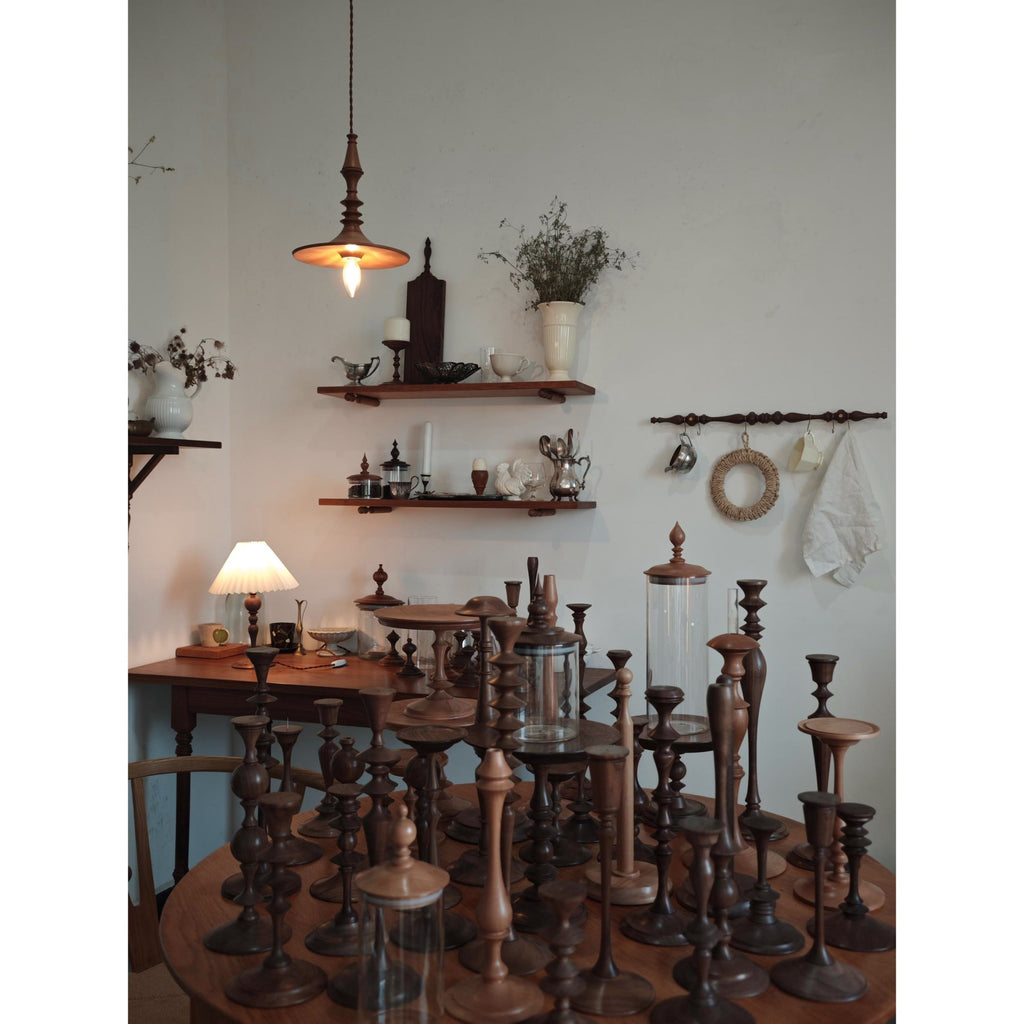 Walnut Spindle Pendant lamp