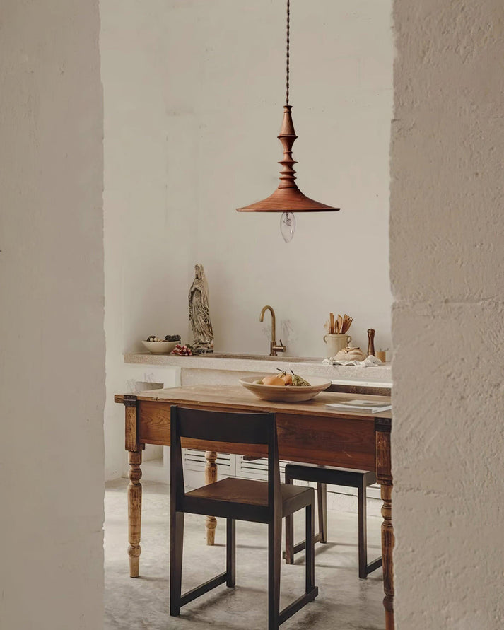 Walnut Spindle Pendant lamp