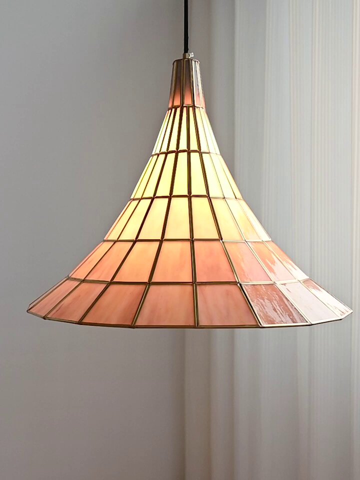 Conical Stained Glass Pendant