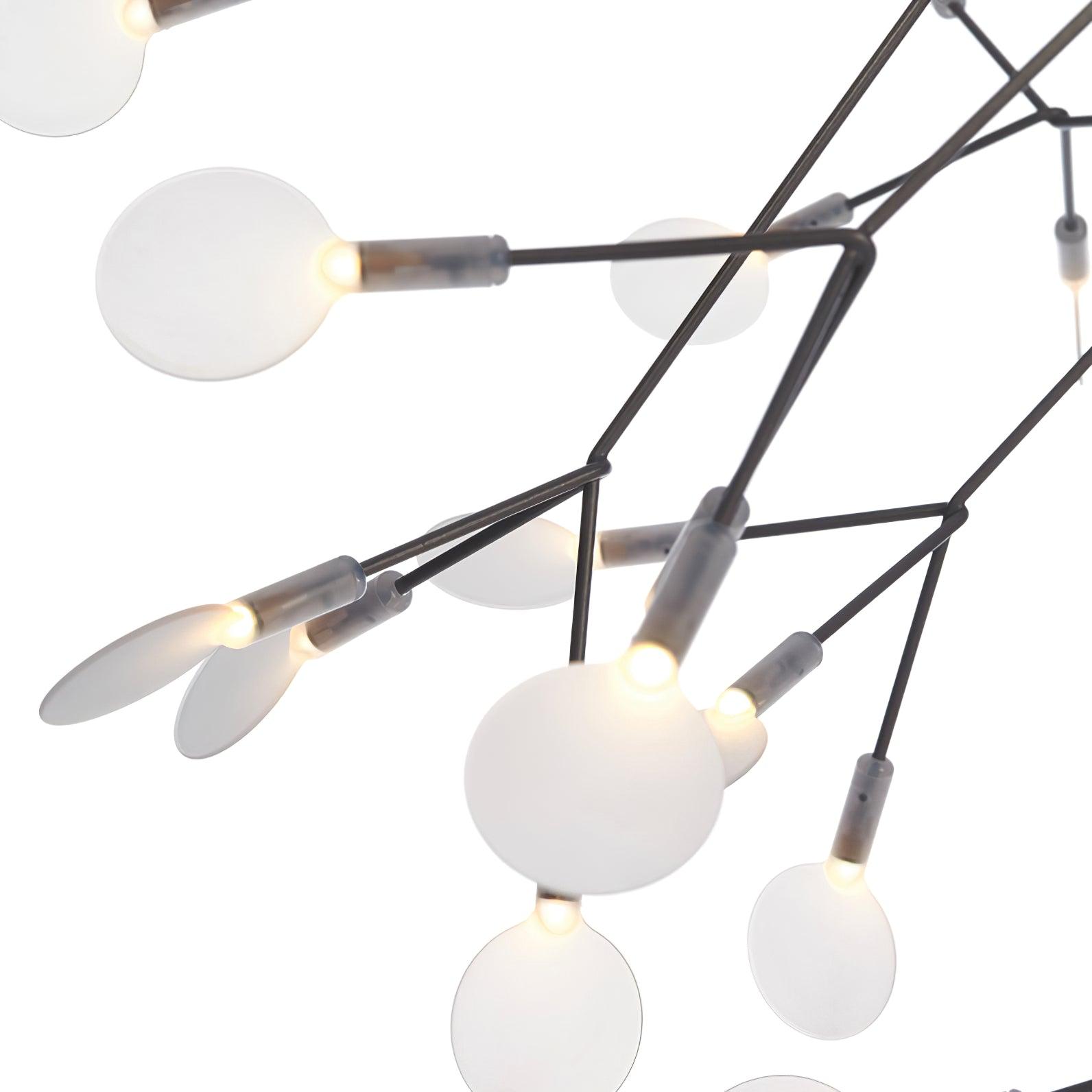 Close Up View of Branching Arm and Acrylic Leaf Shades