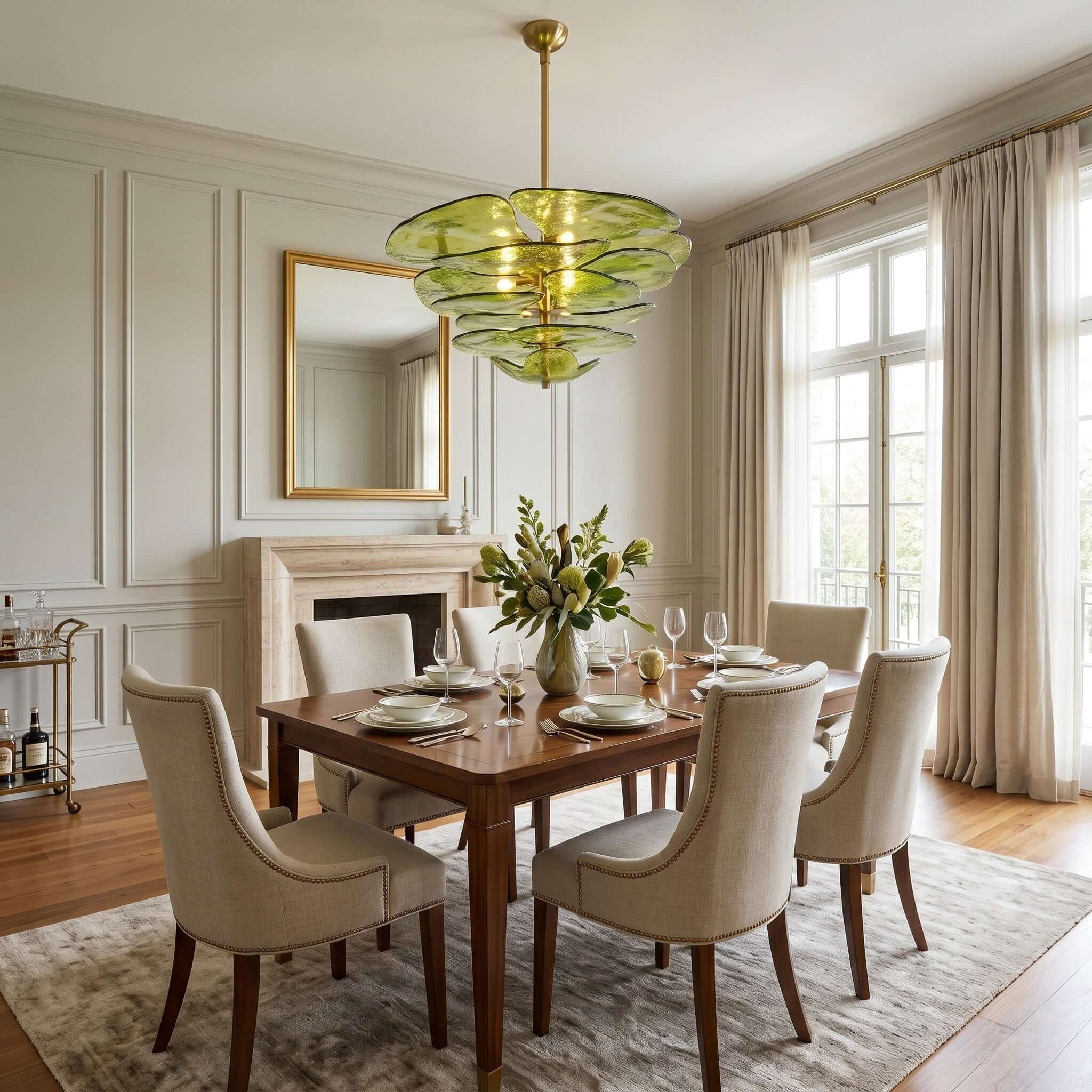 Lotus Leaf Murano Chandelier