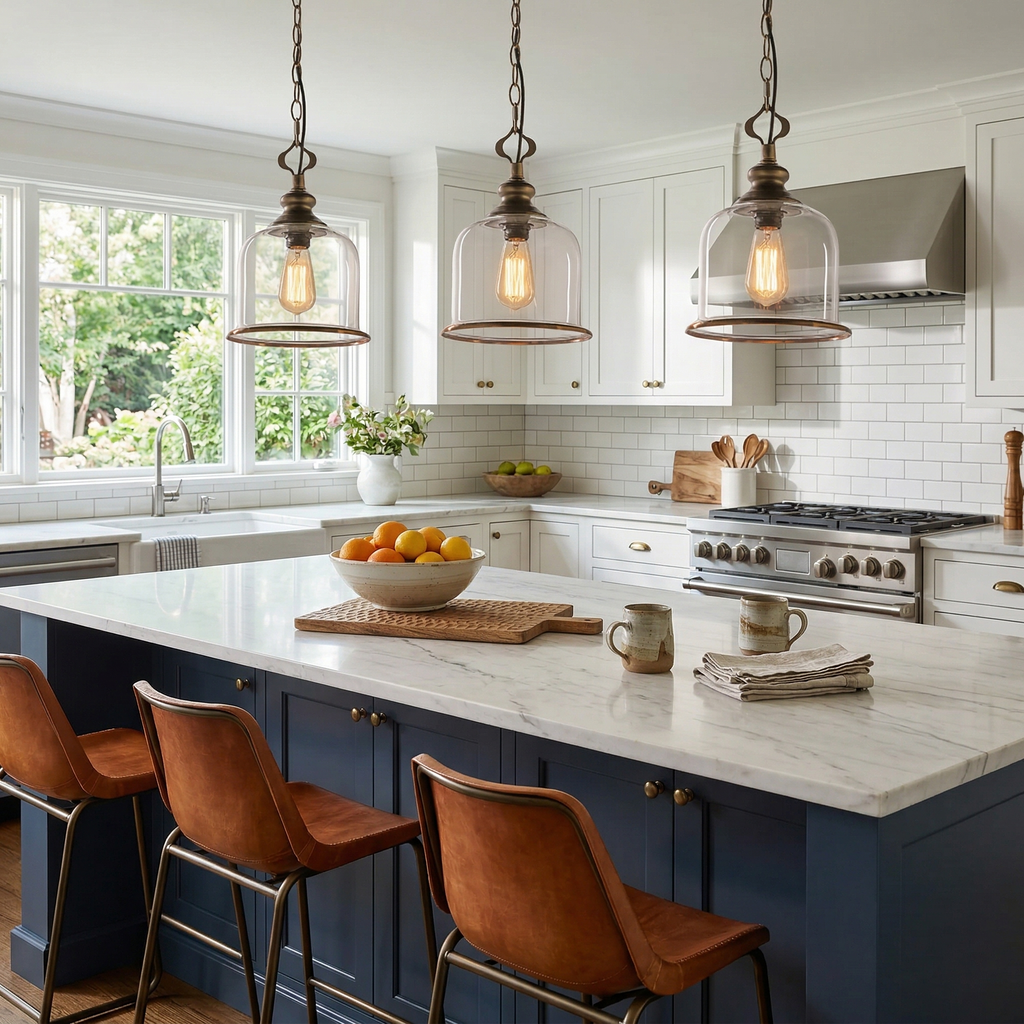 Glass Bell Pendant Light