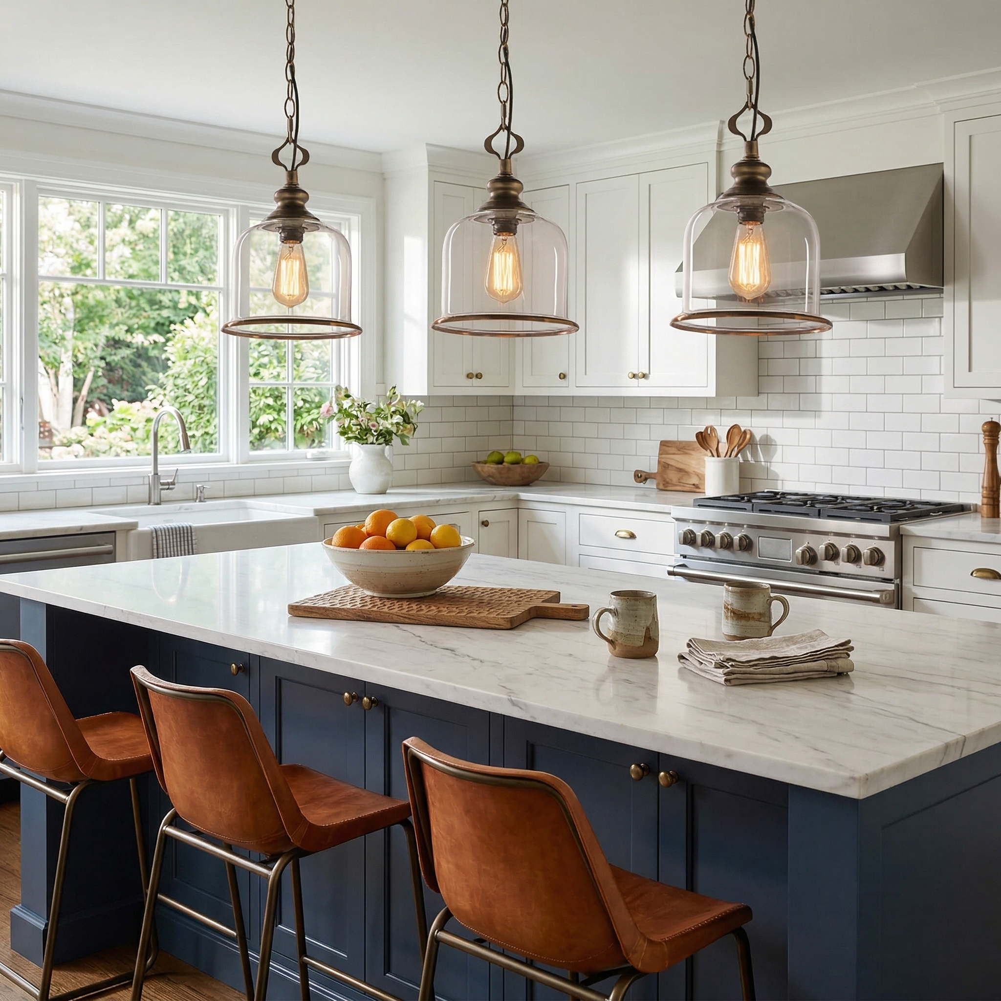 Glass Bell Pendant Light