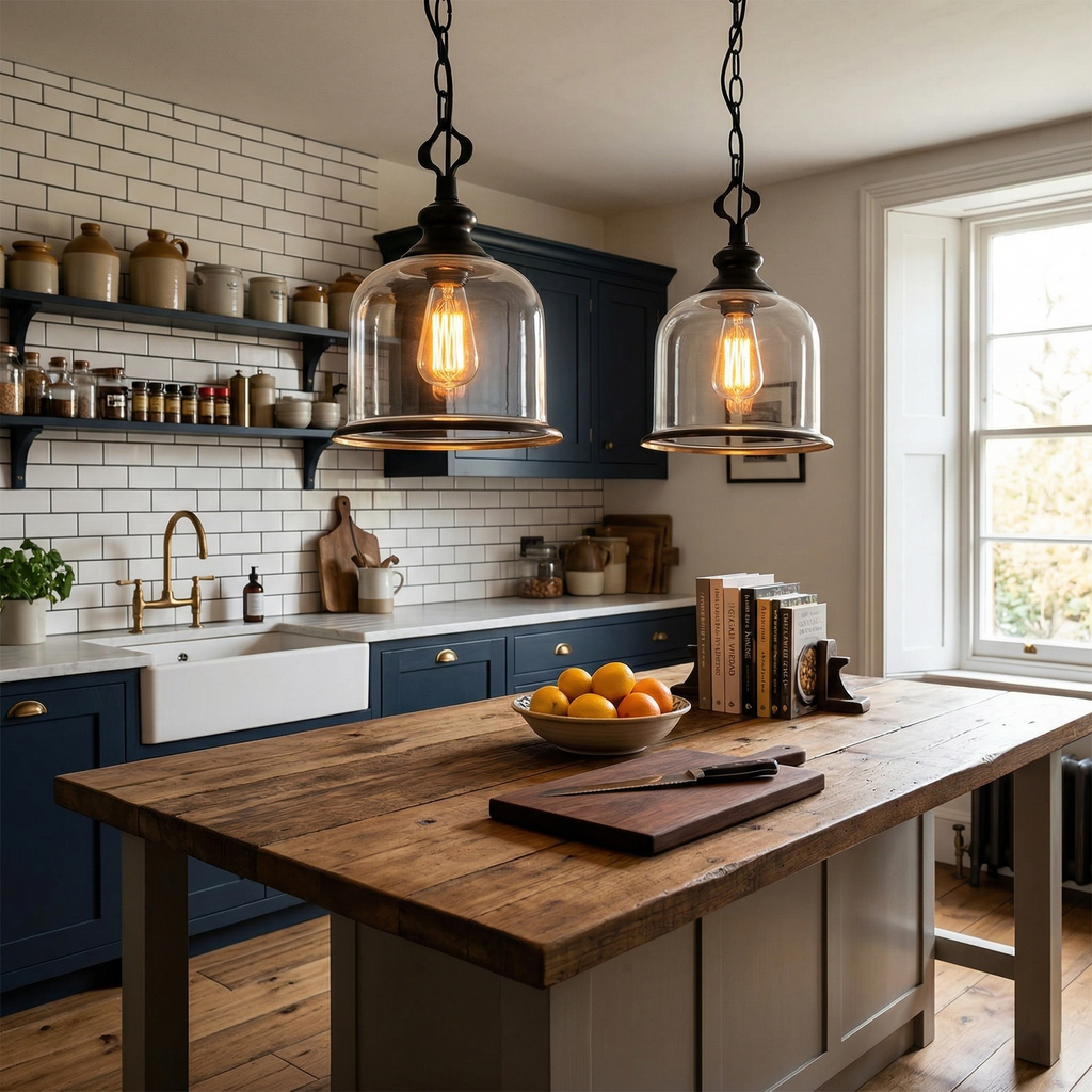 Glass Bell Pendant Light