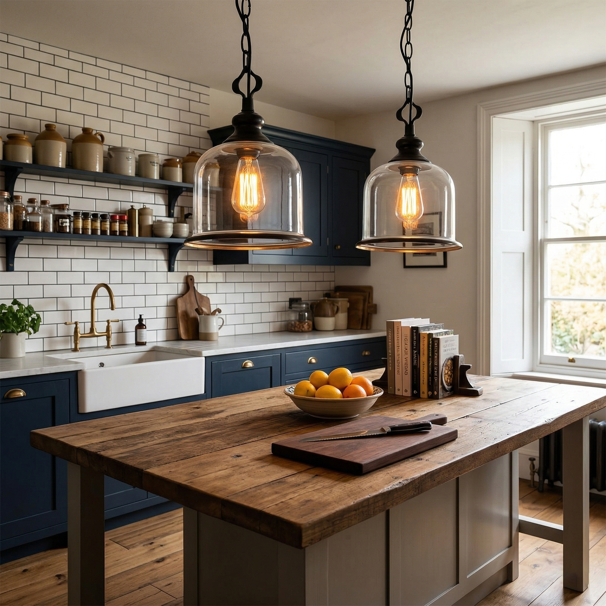 Glass Bell Pendant Light
