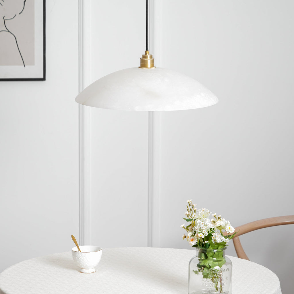 Alabaster Dome Pendant Light