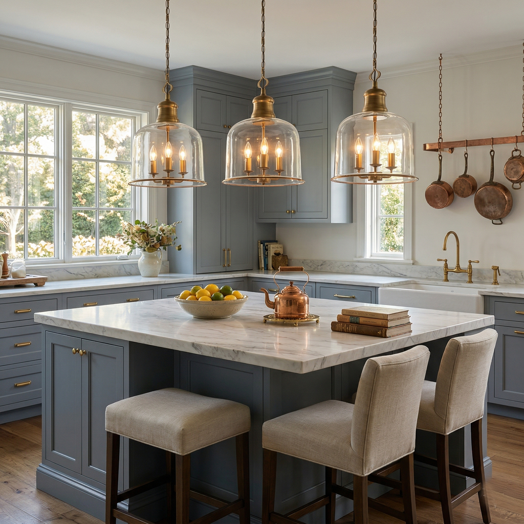 Glass Bell Pendant Light
