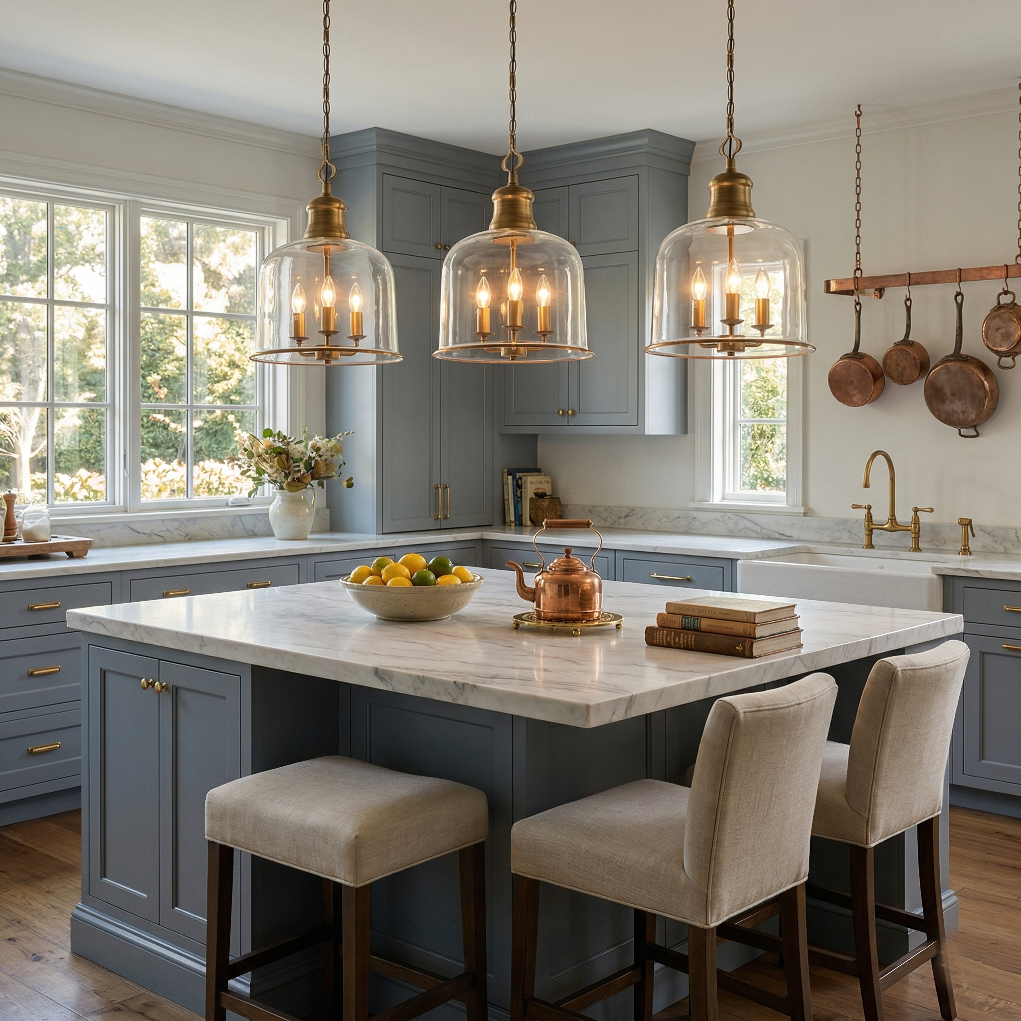 Glass Bell Pendant Light