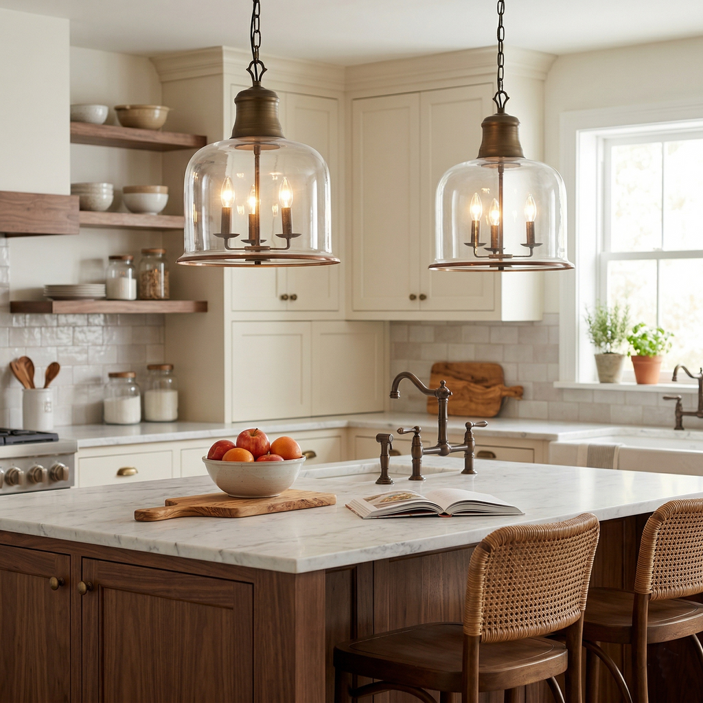 Glass Bell Pendant Light