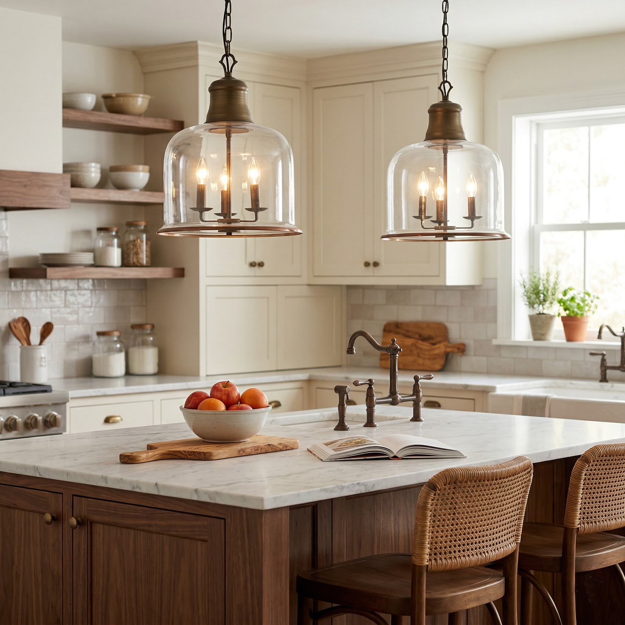 Glass Bell Pendant Light