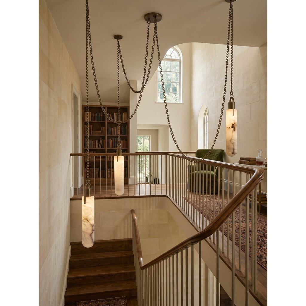 Alabaster Swag Chain Chandelier