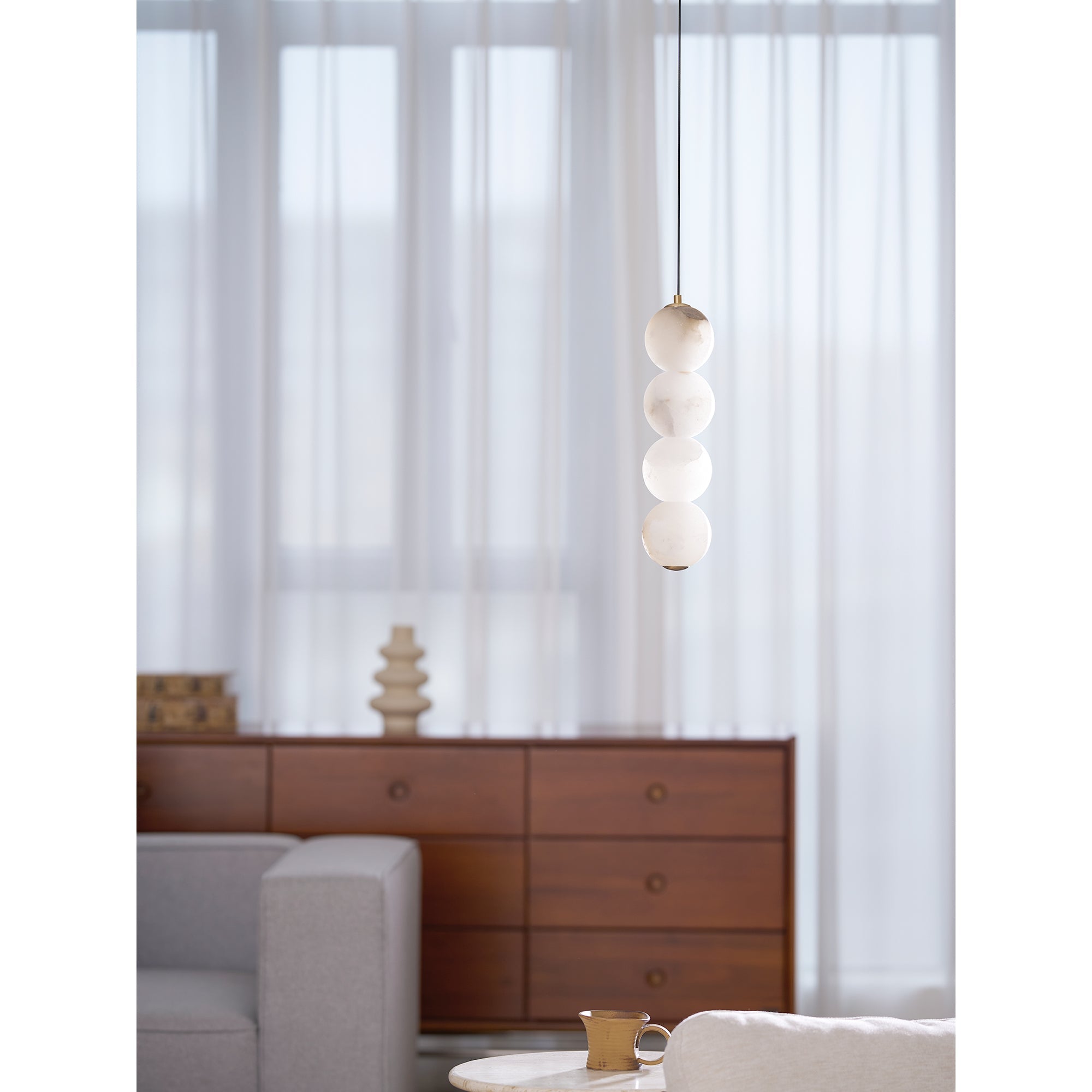 Alabaster  Orb Pendant Light