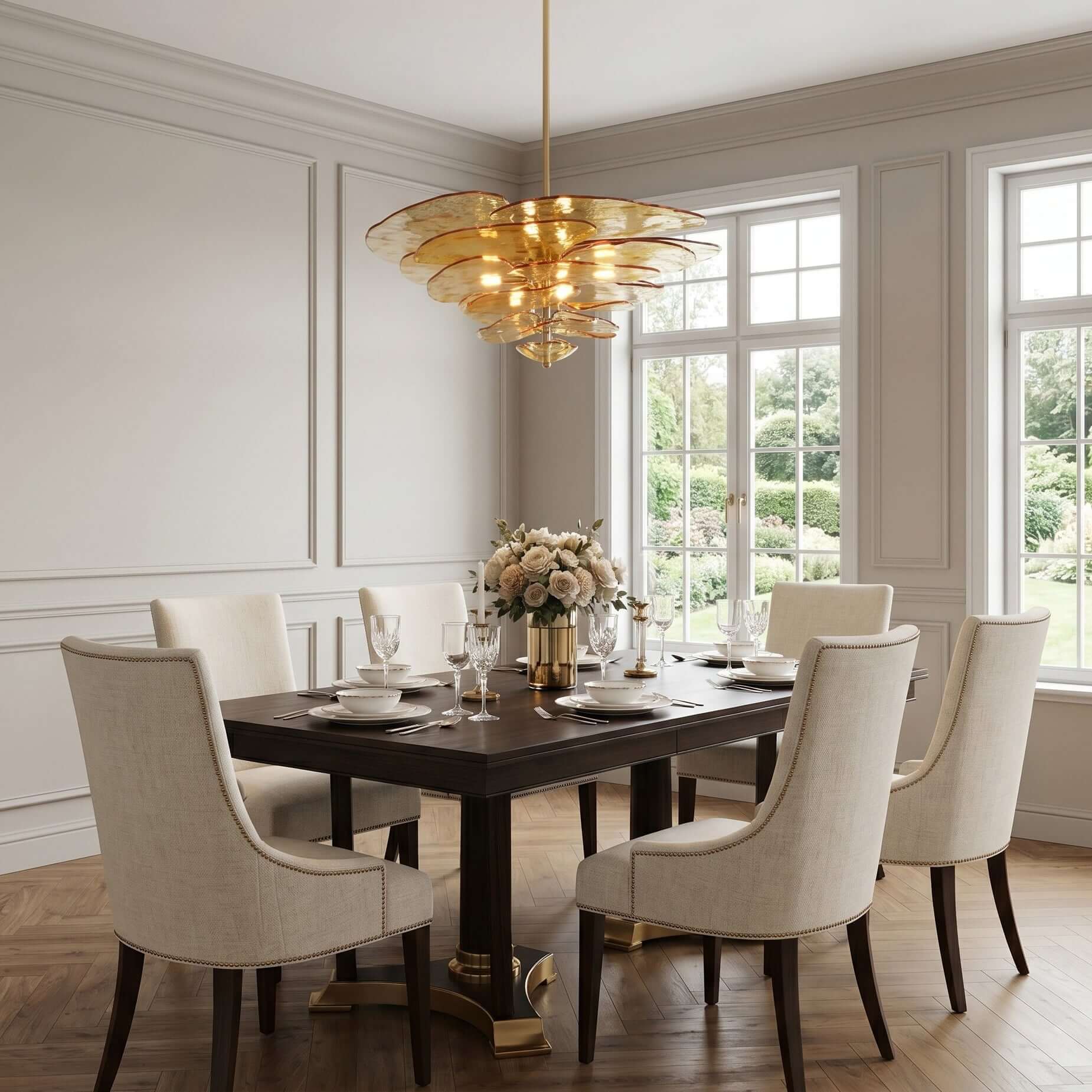 Lotus Leaf Murano Chandelier