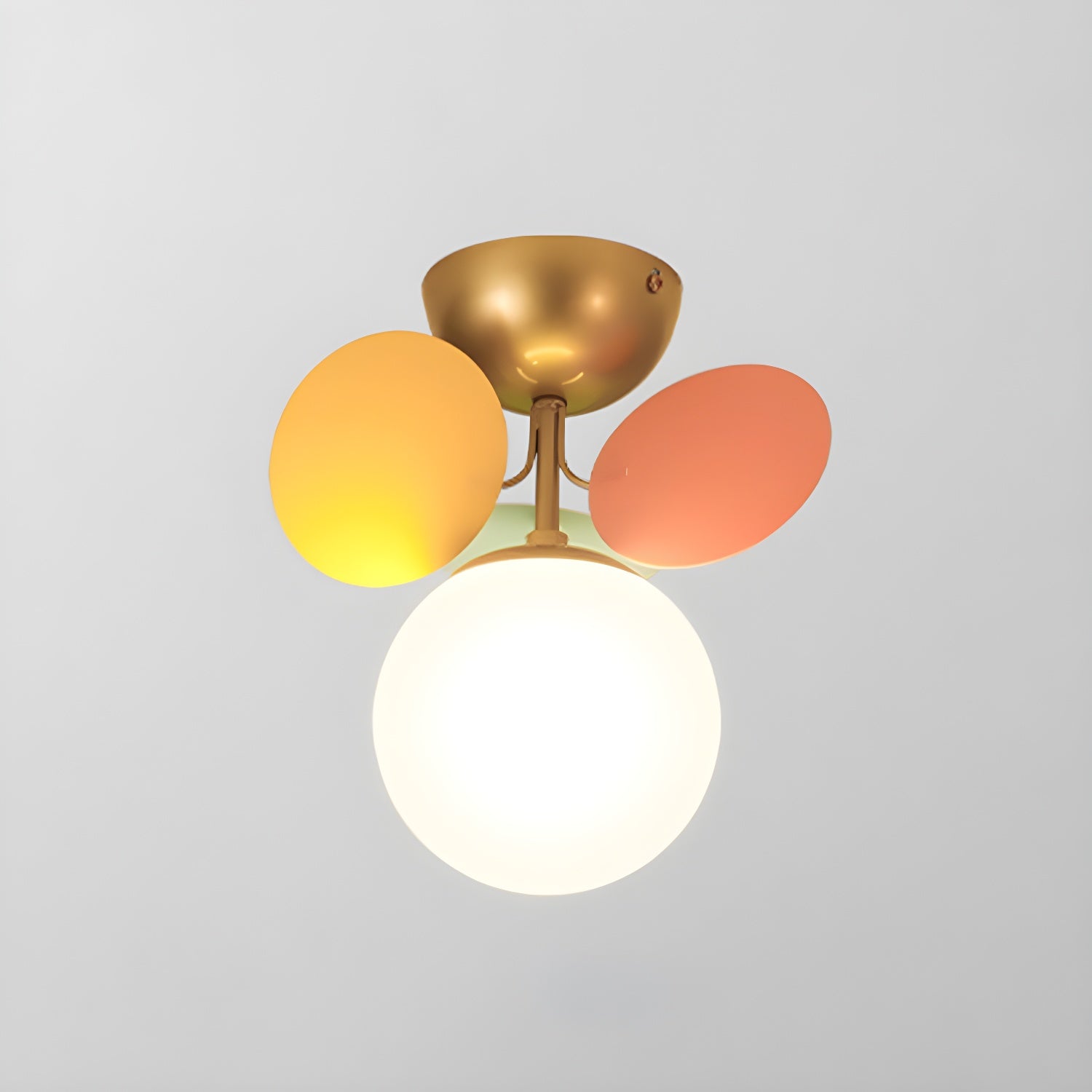 Single Light Orange Petal Ceiling Lamp Studio Display