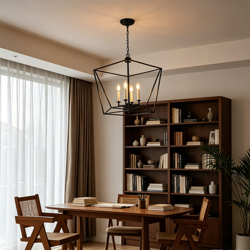 Geometric Cage Candle Chandelier