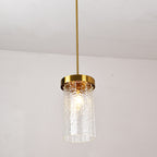Textured Glass Cylinder Pendant Light