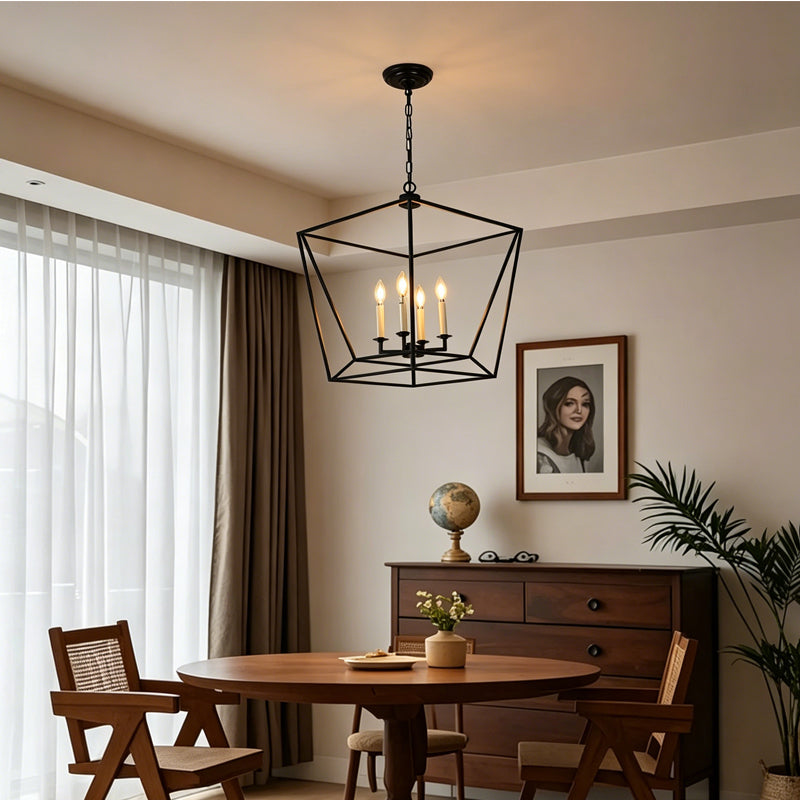 Geometric Cage Candle Chandelier
